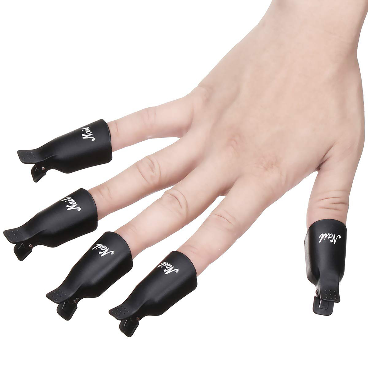 20Pcs Black Plastic Acrylic Nail Art Soak off Cap Clip Gel Polish Remover Tool