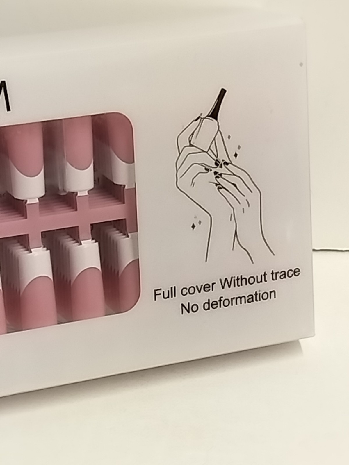 Nail Kingdom 240 Pieces Fake Nails – Full Cover Medium Length Pink False Nails