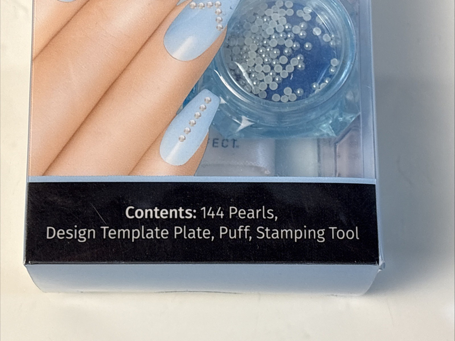 Salon Perfect Pearl Stamping Kit Blue White Sparkle Nail Art Tool set of 2