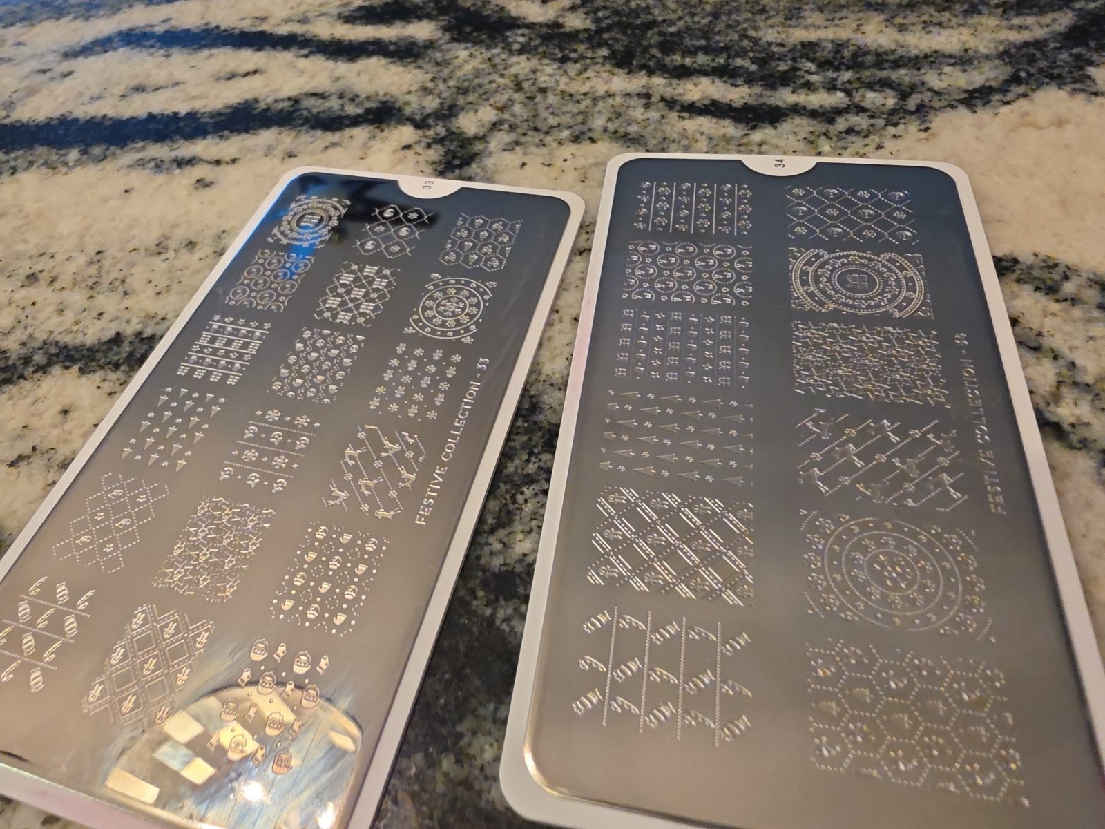 MoYou-London Festive Lot 33 & 34 Christmas Tree Winter Holiday Nail Stamp Plate