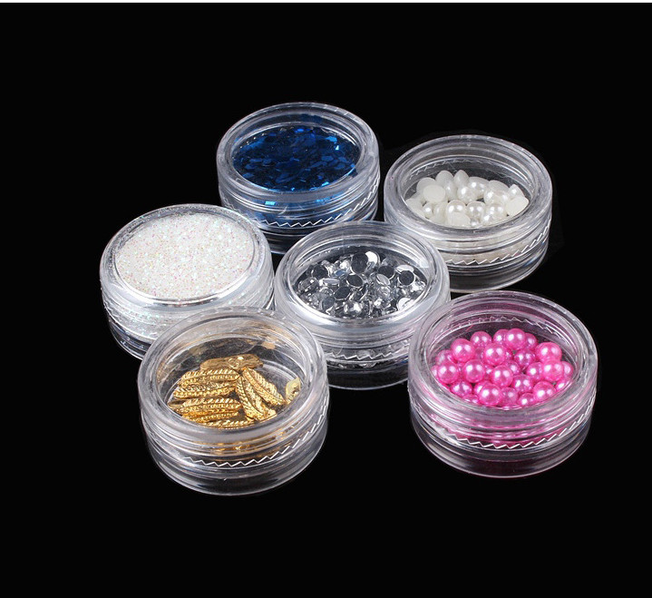 6PC Clear Small 3g Grams/mL Plastic Jars for Cosmetic Sample Container Pot Cream
