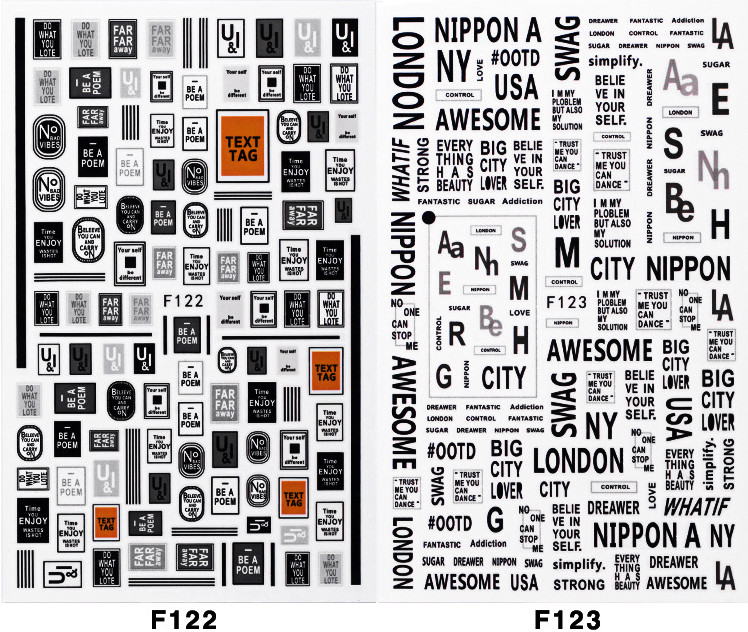 3D Nail Stickers Words Letters Phrase Paris Be A Poem Self-Adhesive Slider NH7