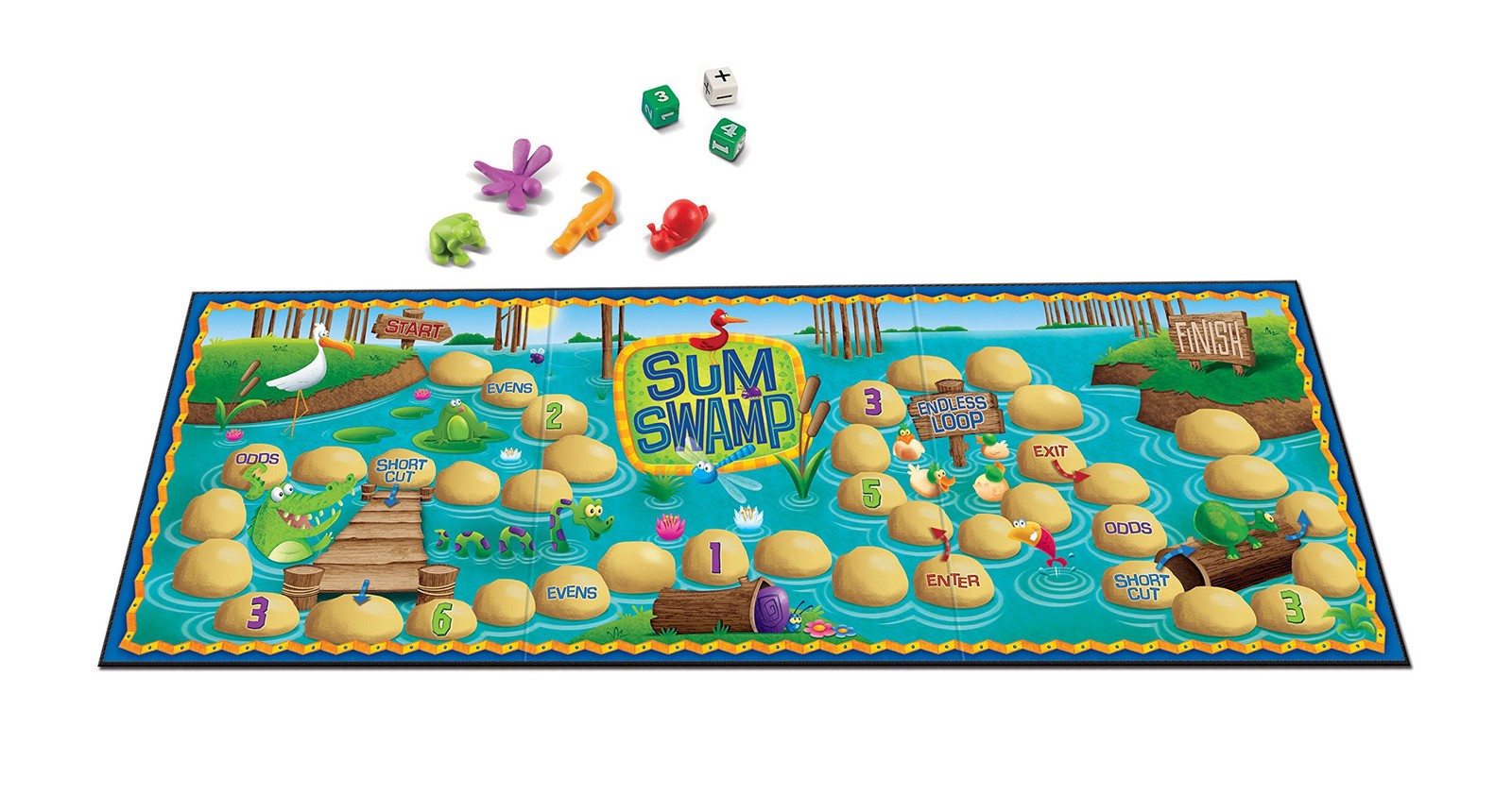 Learning Resources Sum Swamp 10 inches X 10 X 1.5 inches, Multi-color