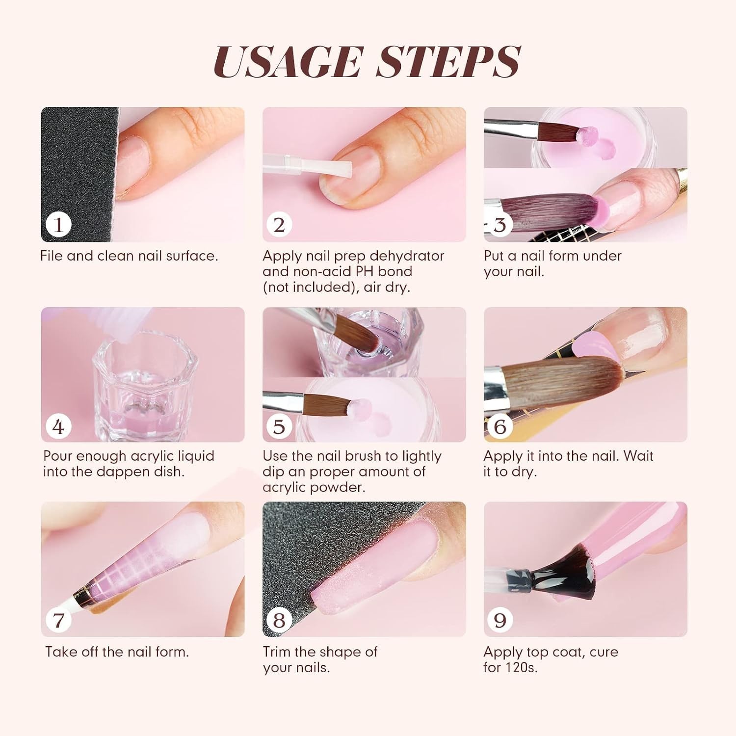 Saviland Acrylic Nail Starter Kit – Clear Pink Nude, Perfect for Home Nail Art