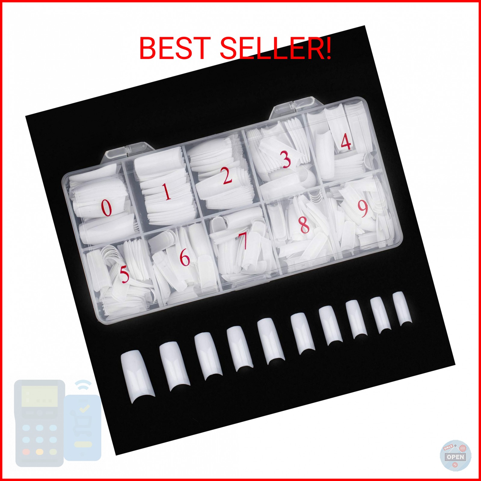 Beuniar Acrylic Nail Tips White 500Pcs French Artificial False Tip for Manicure