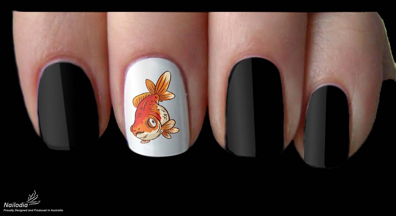 Goldfish Koi Nail Art Decal Sticker Water Transfer Slider
