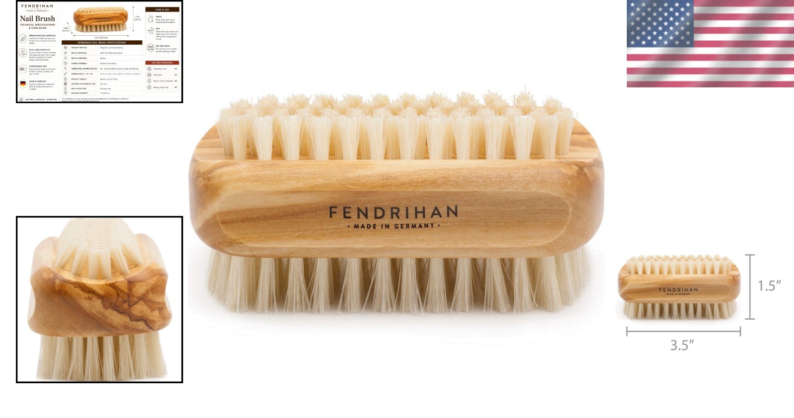 Genuine Boar Bristle Fingernail Cleaner