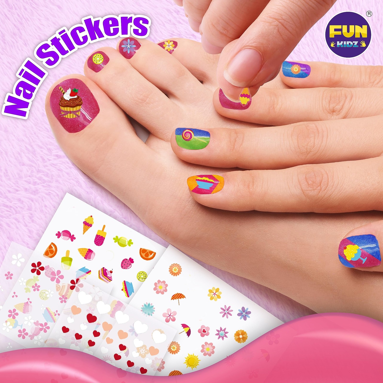 Kid Nail Art Kit for Girls, FunKidz Nail Studio Kits Size 17.91Wx12.4L with P…