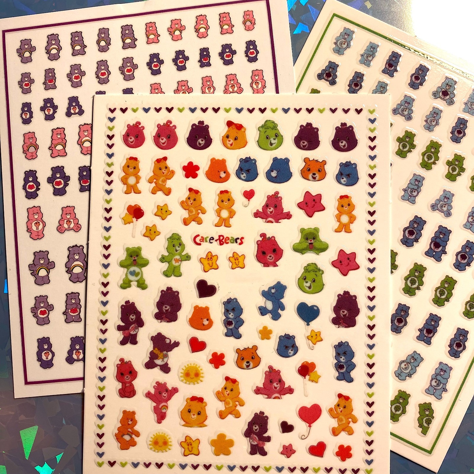 Colorful Nail Stickers Care Bears Nail Art Supplies Peel and Stick Adhesive