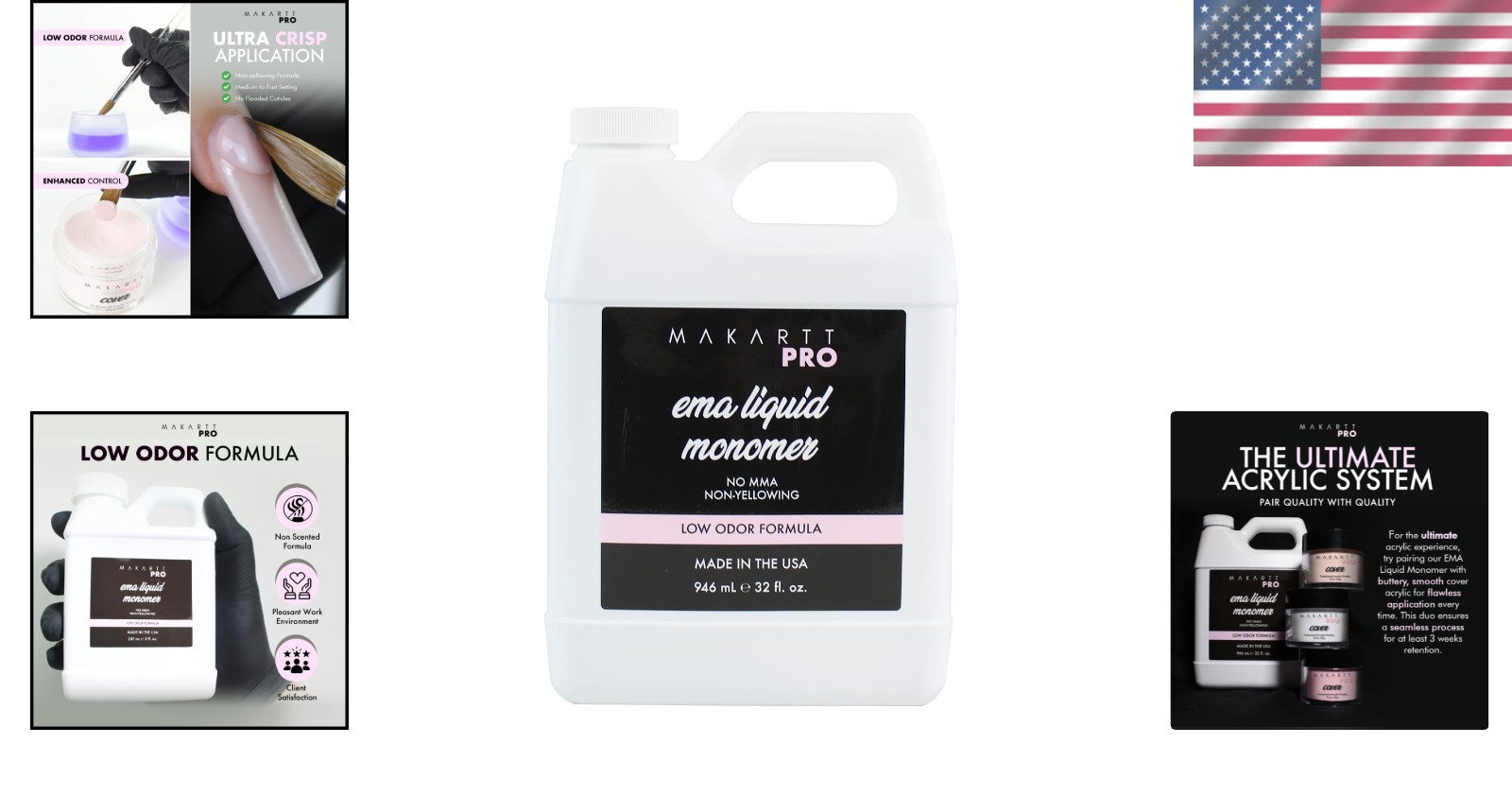 Acrylic Nail Monomer 32 fl oz – Low Odor, Non-Yellowing, Fast-Setting Formula