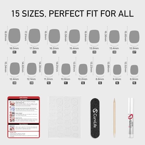 Soft Gel Press On Nails Kit – Sea Ocean Full Cover False Nail Tips with