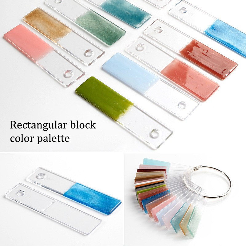 Rectangle Fake Nail Art Display Swatch UV Gel Nail Tips Color Card Nail Plate
