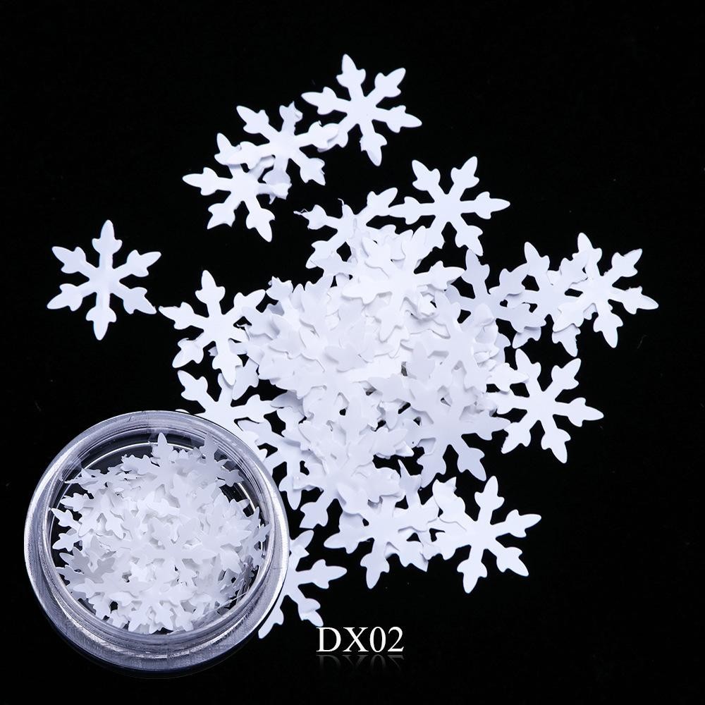 10mm Large Snowflake Nail Glitter, Holiday Nail Art Sequins in Storage Bottle