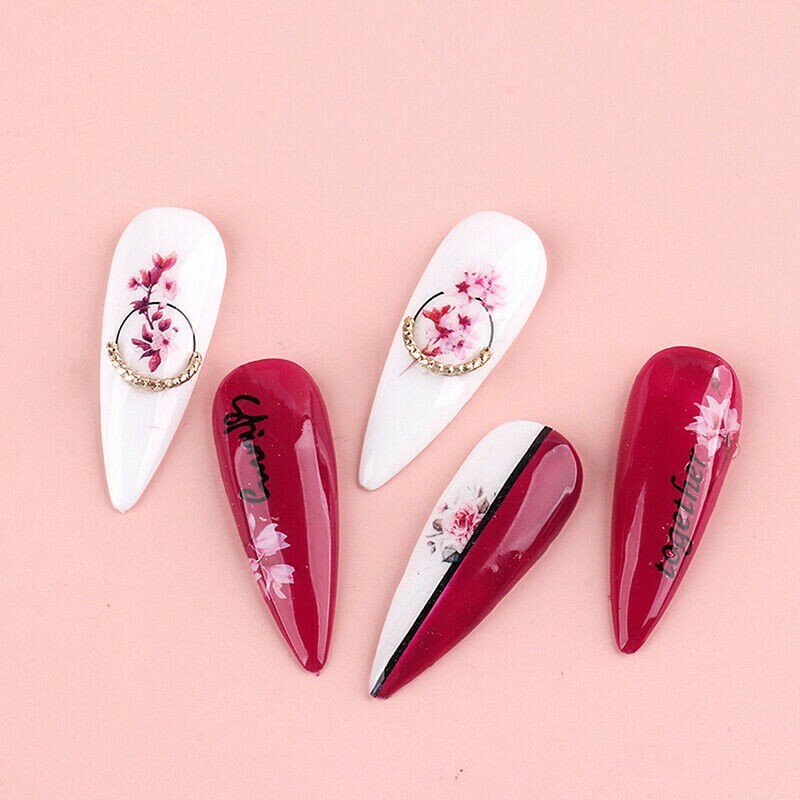 3D Nail Sticker Spring Floral Flower Tulip Adhesive Transfer Decals Slider NH7