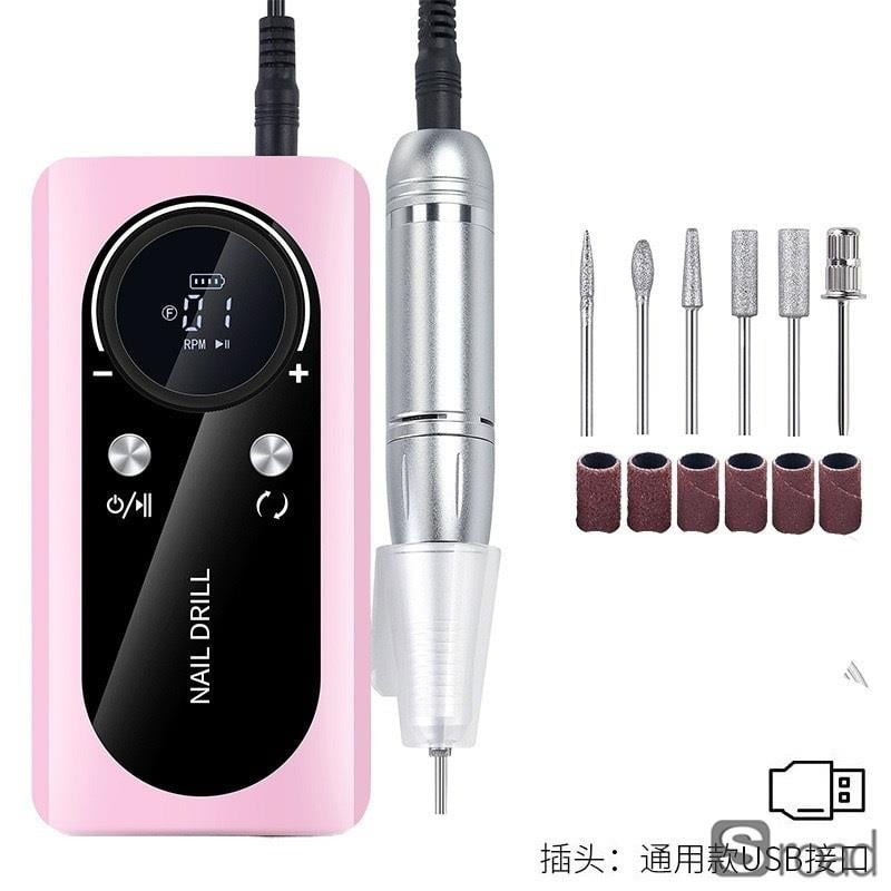 Rechargeable Nail Drill Machine 45000RPM, Low Noise With LCD Screen, 10H Battery