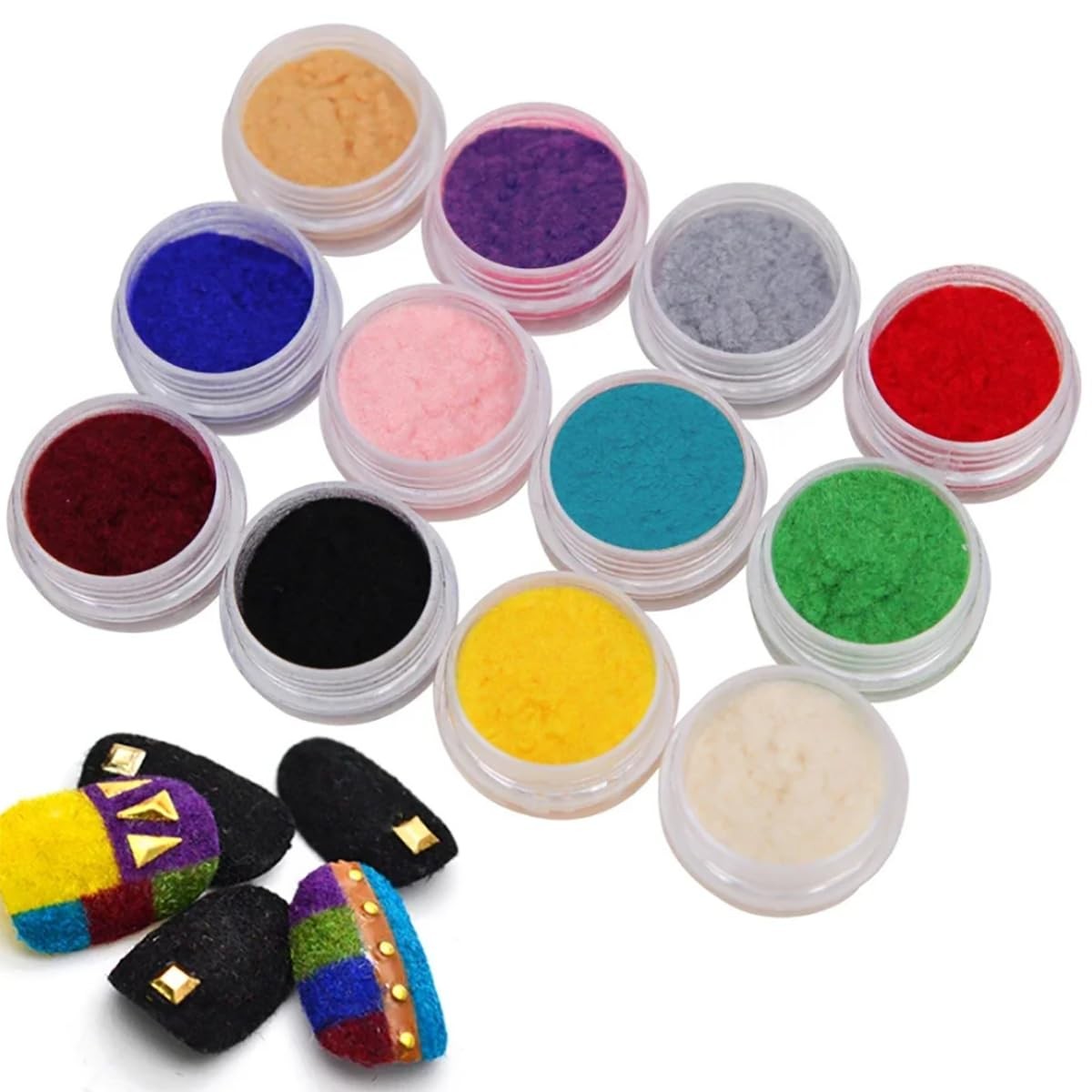 12 Color/Set Fuzzy Flocking Velvet Nail Glitter Pigment Velvet for Nail DIY U…