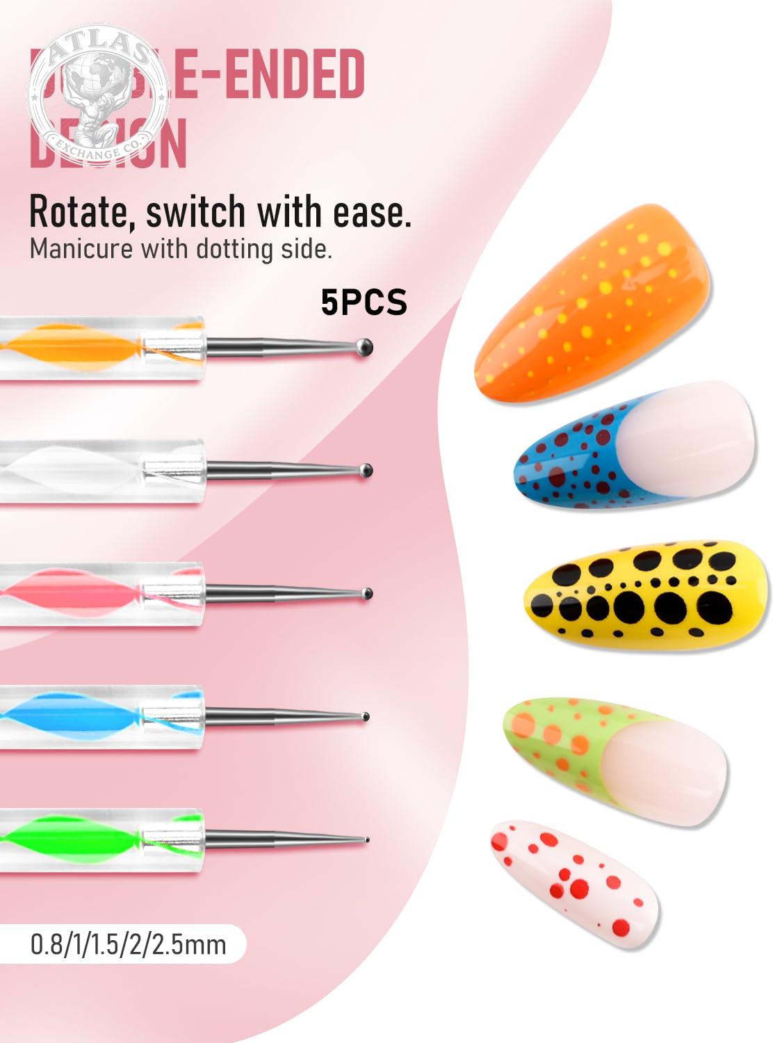 YOOVR Nail Art Tools, 200Pcs Nail Sponges for Ombre and Nail Art Brushes Set, Na