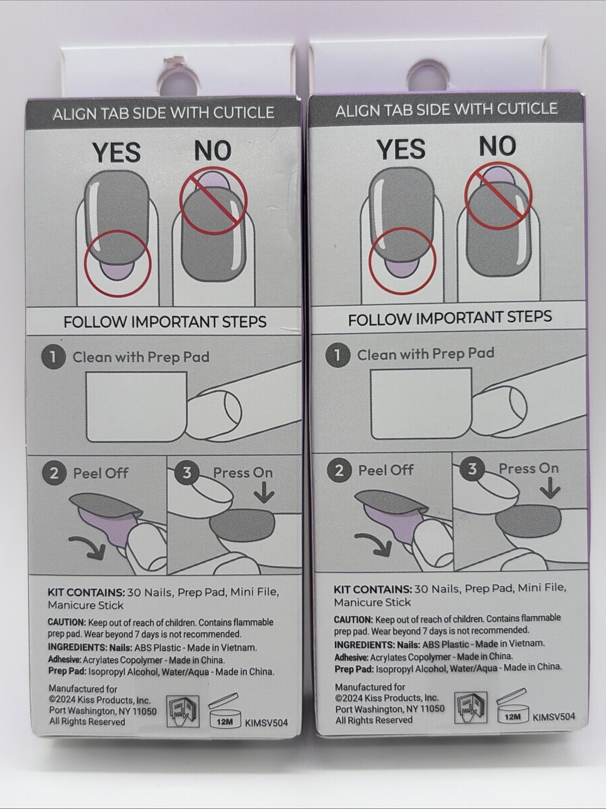 Kiss Impress Press On Nails Short Oval Lot Of 2 Sets “Ditto”. M2