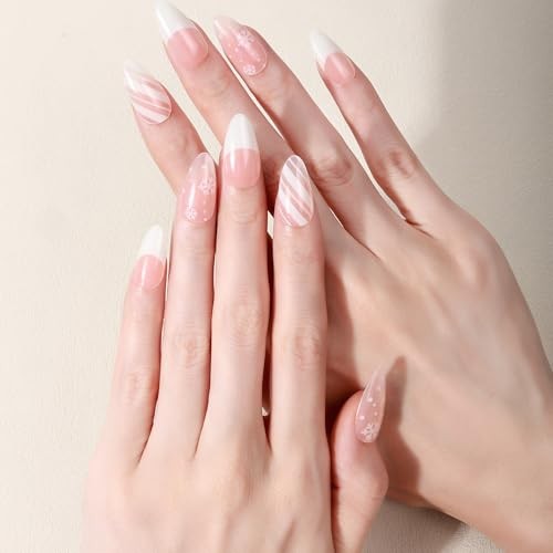 Christmas Semi Cured Gel Nail Strips, 20 Pcs Winter Christmas Gel Nail Stripe 4
