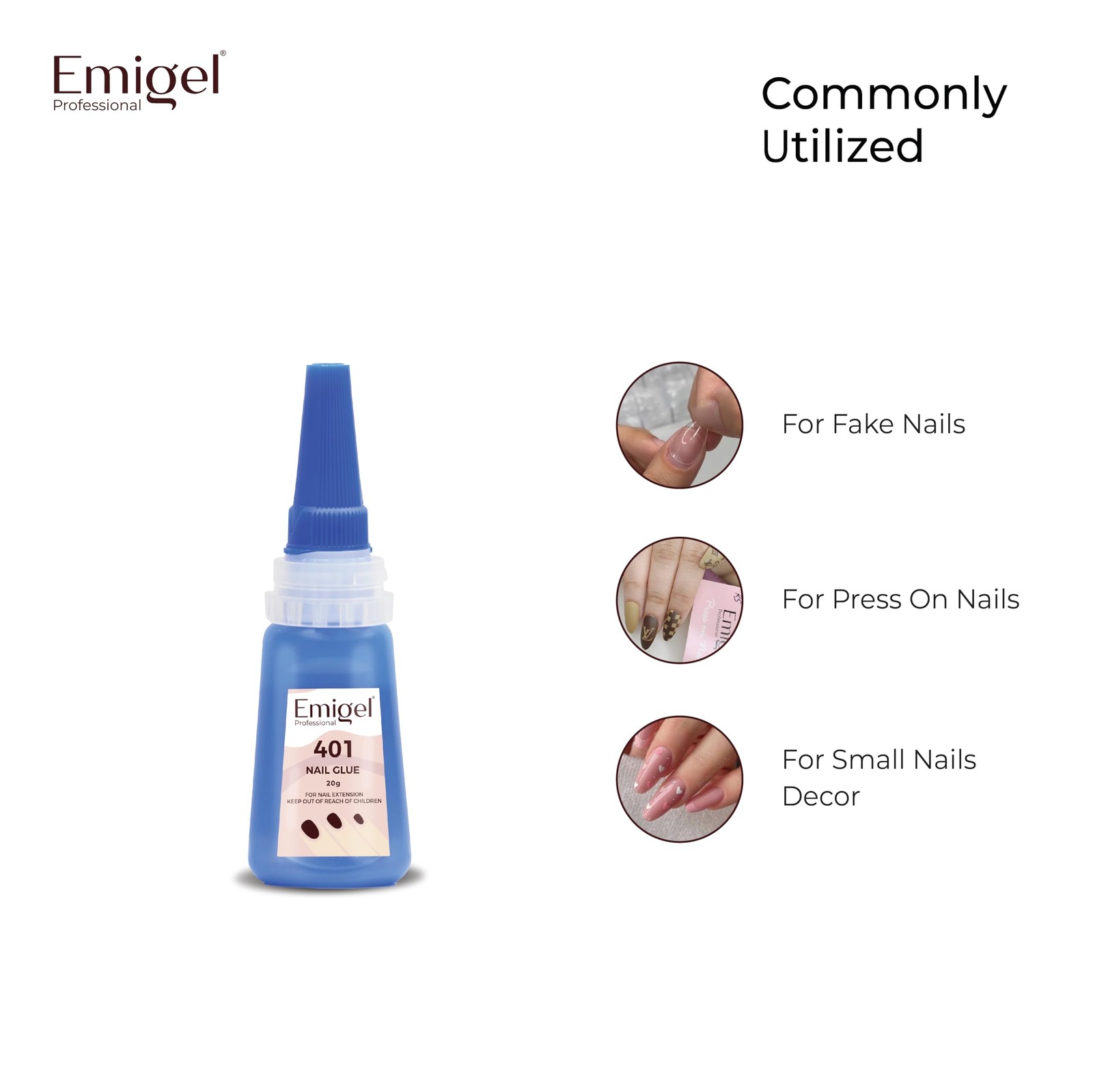 Emigel Professional Nail Glue 20g – Rapid Fix for Artificial Nails