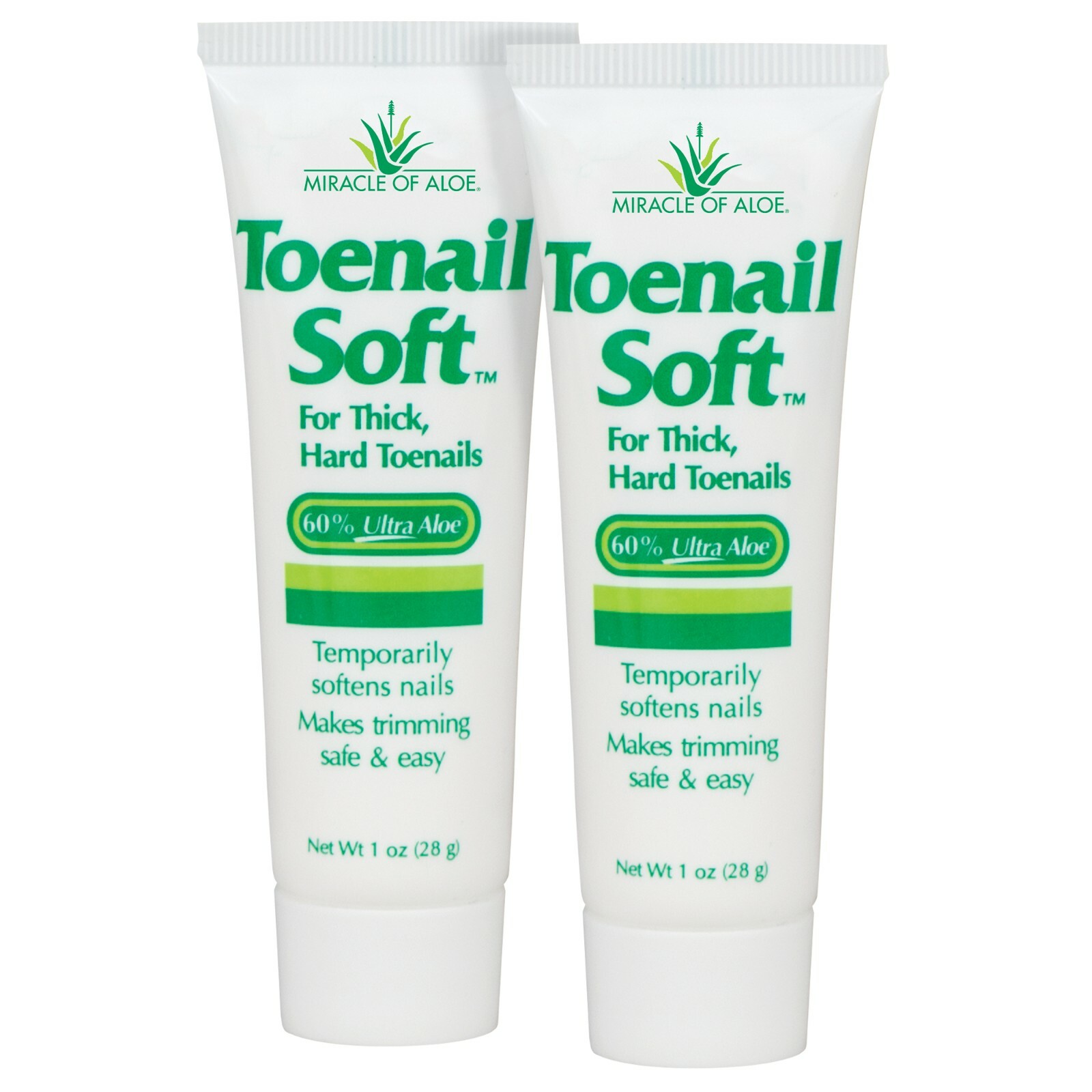 Miracle of Aloe Toenail Soft 1 Oz – 2 Pack Temporary Nail Softening Cream