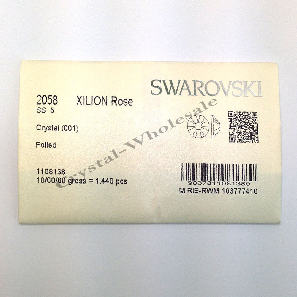 Swarovski 2058/2088 Flatback Foiled Rhinestones Factory Pack clear CRYSTAL (001)