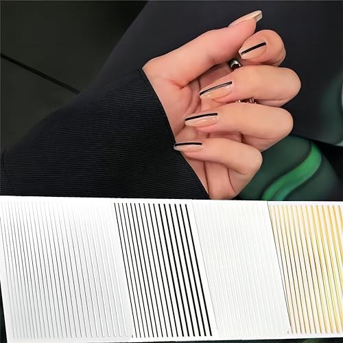 4 Colors ins Minimalist Style Nail Stickers,French Line Nail Art French Lines