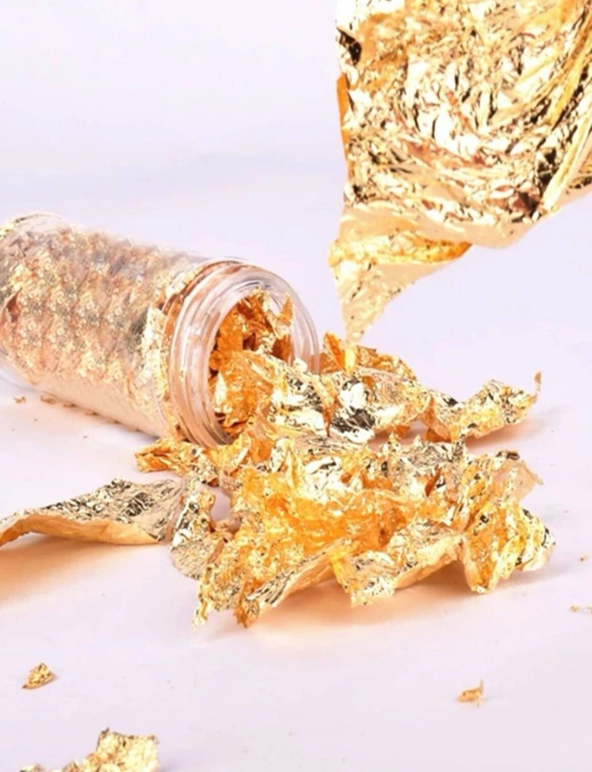 1 Pack Paper Foil Decoration, Gold Leaf Metallic Foil Flakes For Nails and Craft