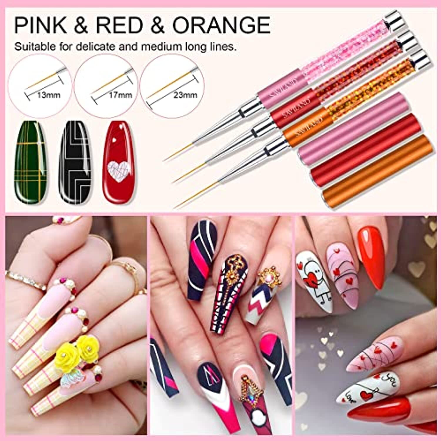 Nail Art Liner Brushes Set – 5pcs Nail Gel Polish Painting Nail Design Brush