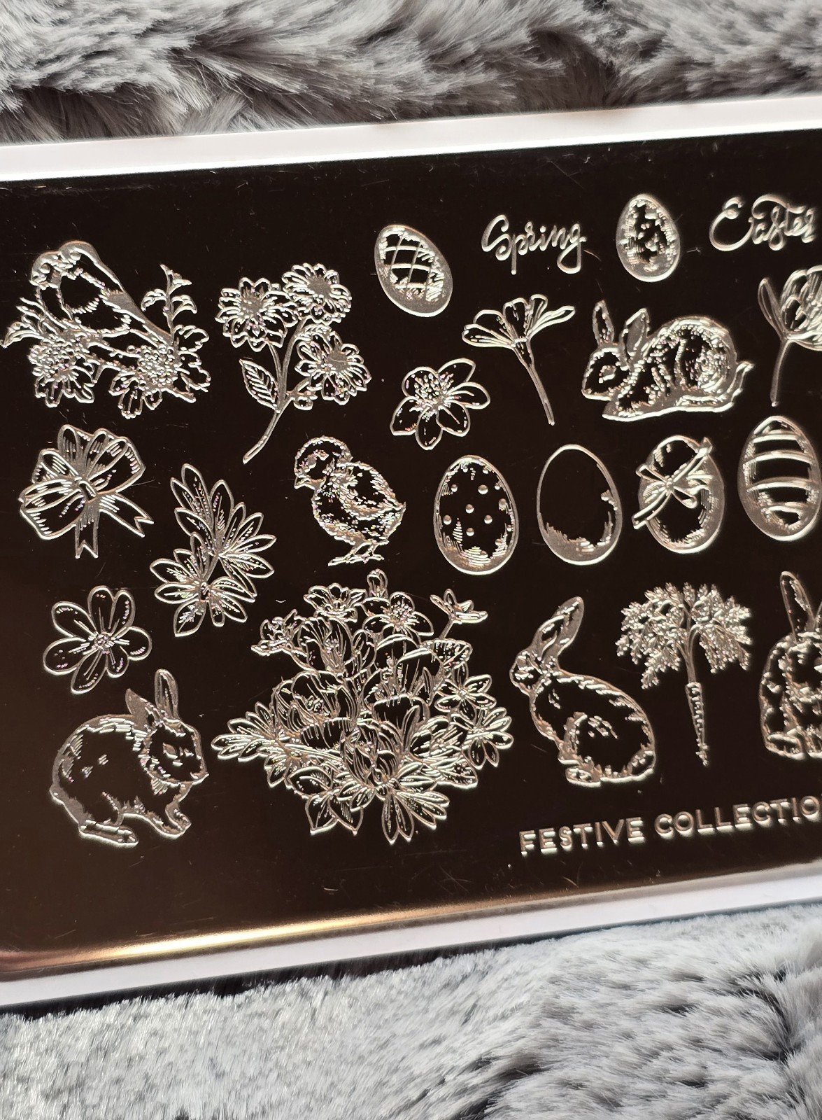 HTF MoYou London Festive Collection 78 Nail Stamp Plate Easter Bunny Spring