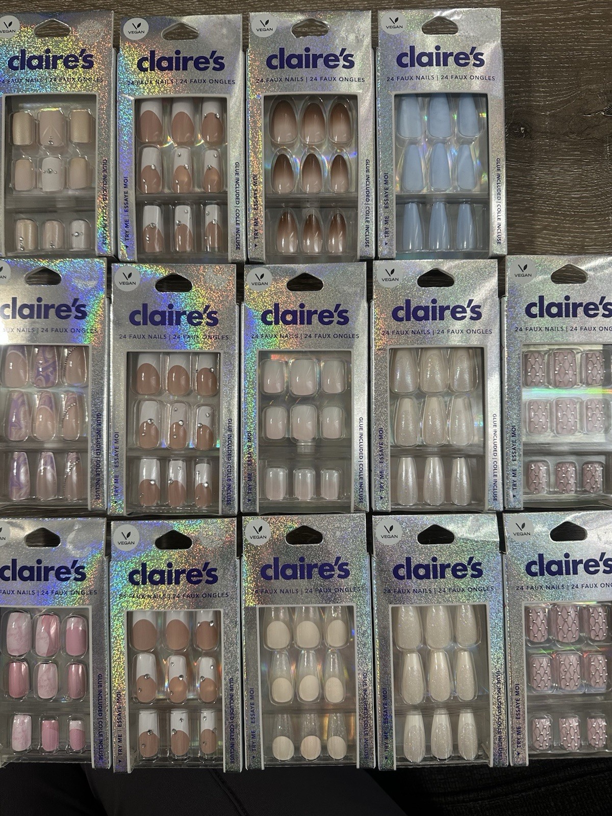 Claire’s Faux Nails. 💅 24 Nails In Each set Plus Glue. New!