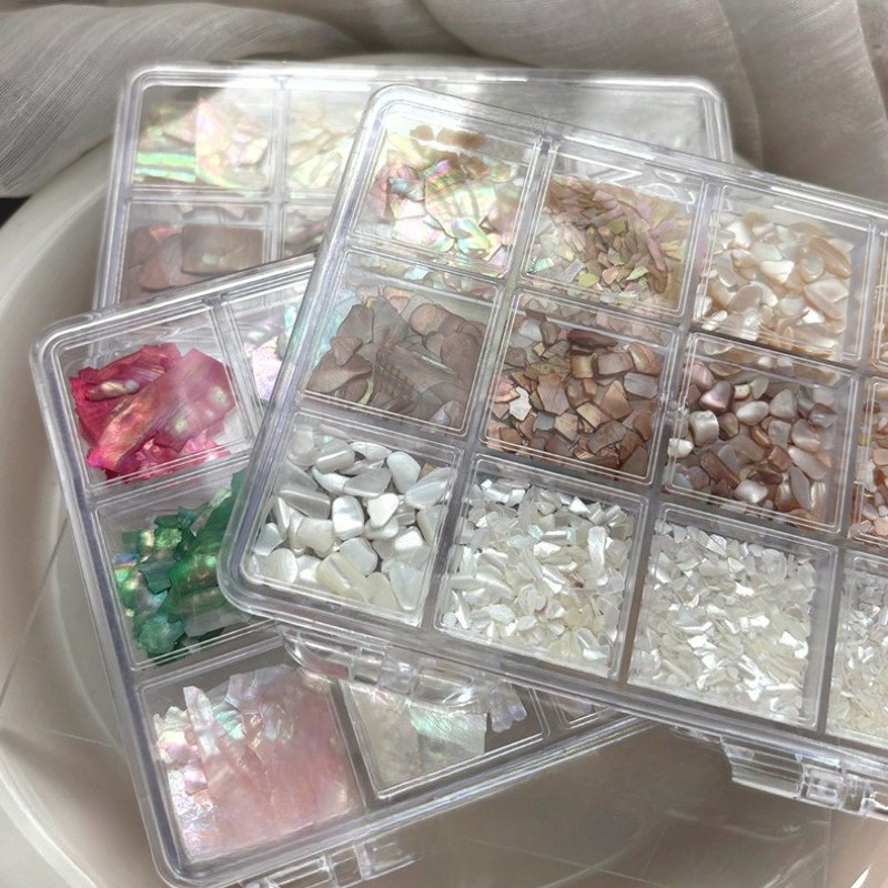 1 Box Thin Natural Shell Fragments Handmade DIY Materials Nail Art Accessories