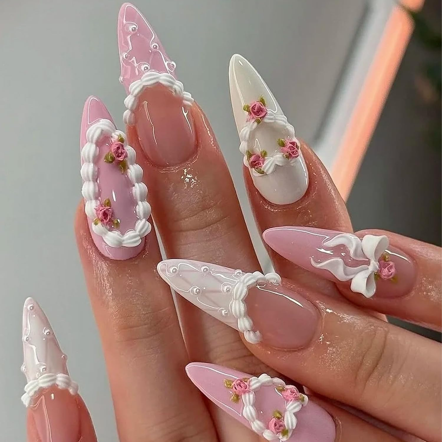 Silicone Nail Molds, 3D Nail Art Mold, 6 Patterns Cake Cream Design Manicure …