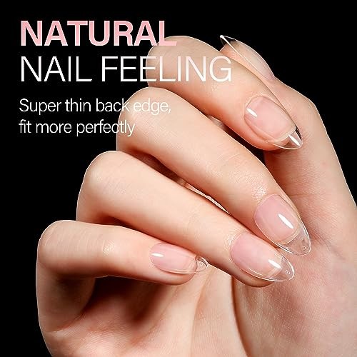 Clear Short Almond Nail Tips 240Pcs 15 Sizes – Pre-Shaped Press On False Nails