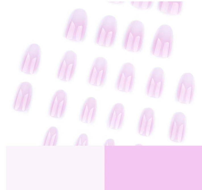 24pcs Pink Ombre Gradient Press-on Nails French Minimalist Style Short Oval Nail
