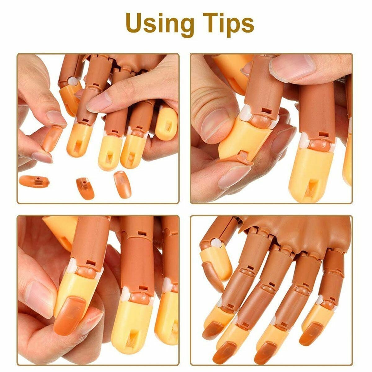 🔥 200Pcs False Nail Art Tips DIY Train Practice Manicure Tool Hand Removable 🔥