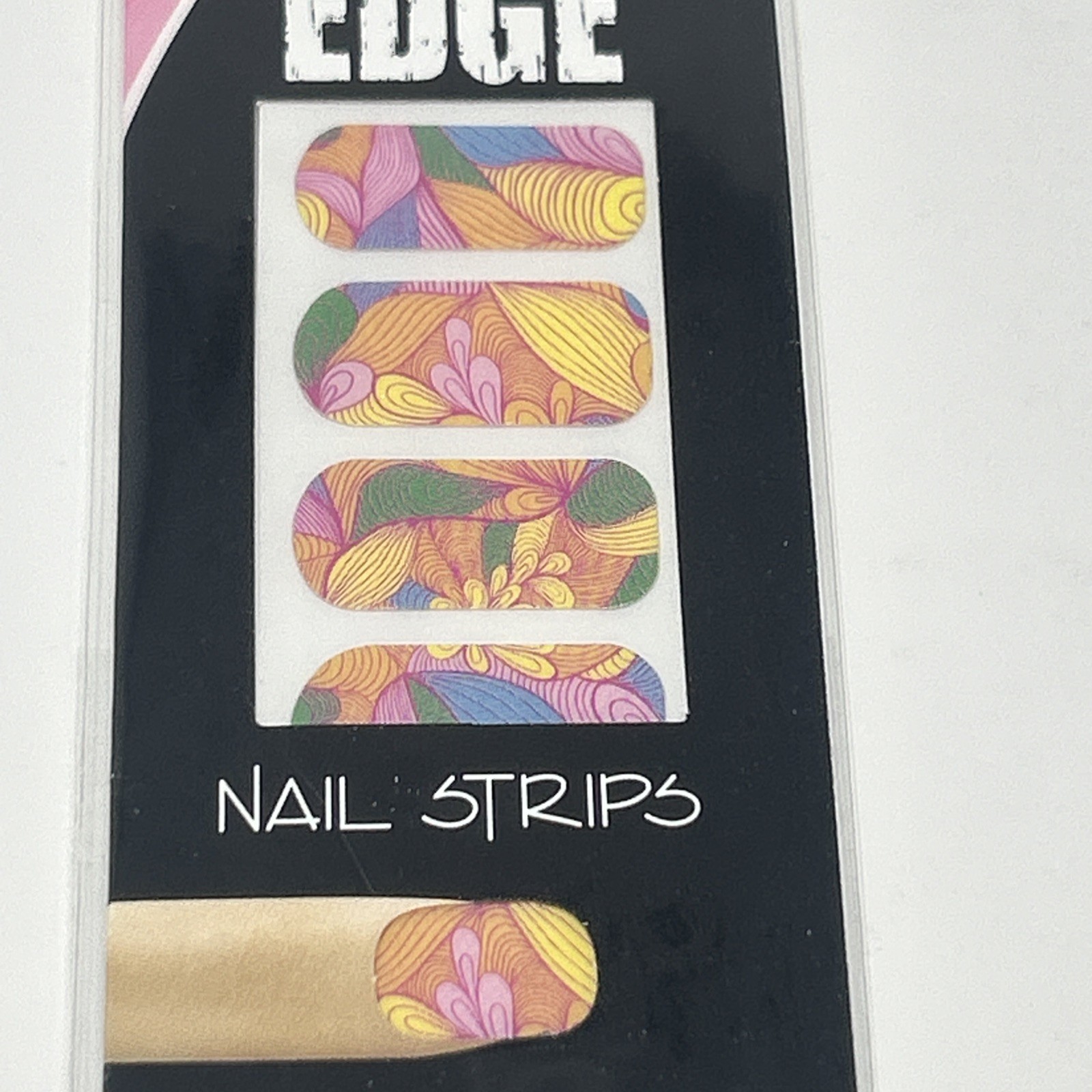 NEW Fing’rs Edge Pastel Art Deco Nail Strips Art Stickers 70s Vibe Retro #22637