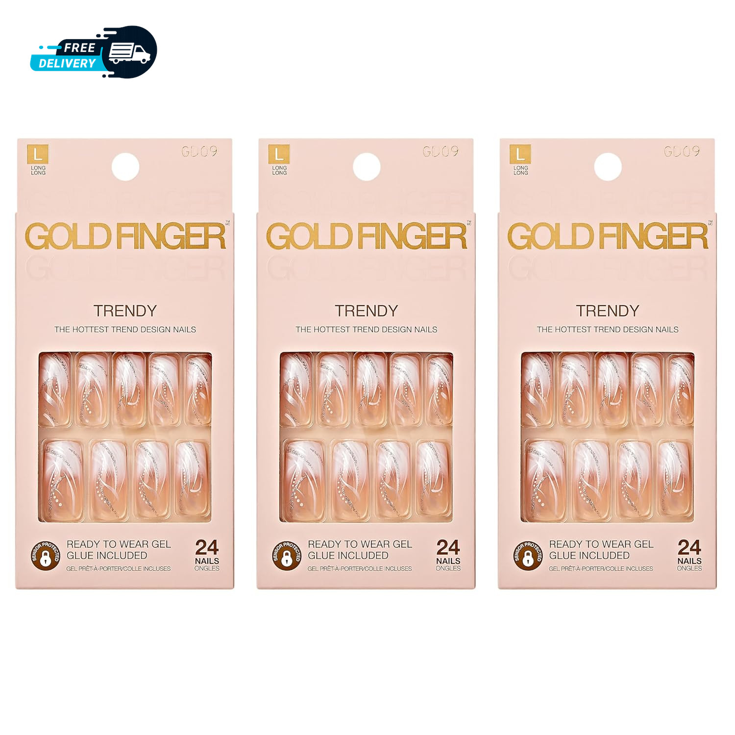 Gel Glam Design Nails 3 Pack 1 x 2.75 x 5.5 inches 2.88 ounces