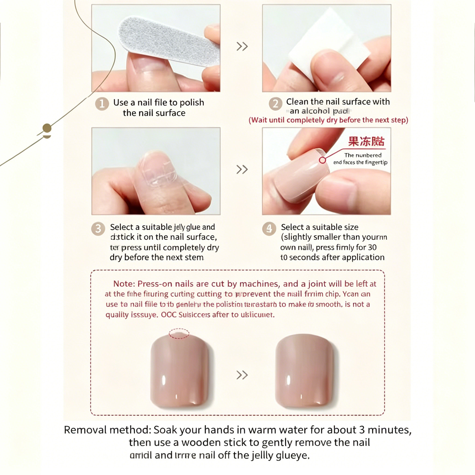 Christmas Wish Come True Matte Press-On Nails, Fashion Cute Cartoon Versatile Ne