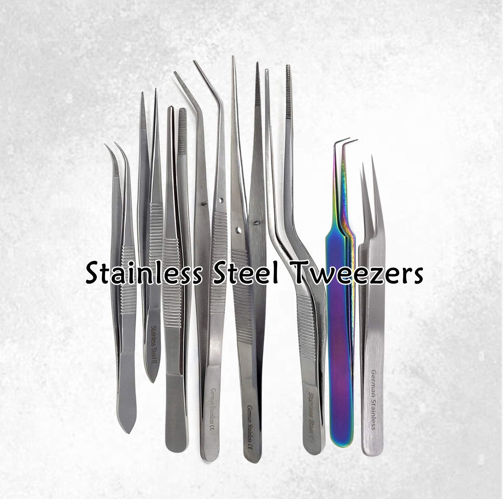 Nail Art Decoration Tips Serrated Tweezers Colorful Nail Gems Flakes Pick & Fix