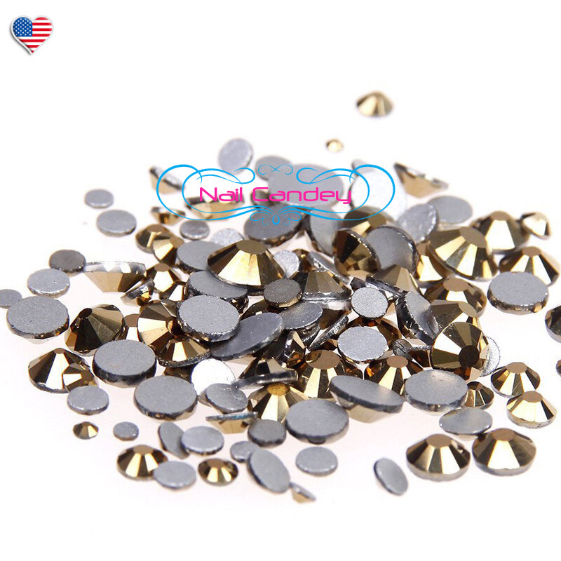 Gold Aurum 8ss Crystals For Nail Art Flatback Swarovski Rhinestones Qty.144