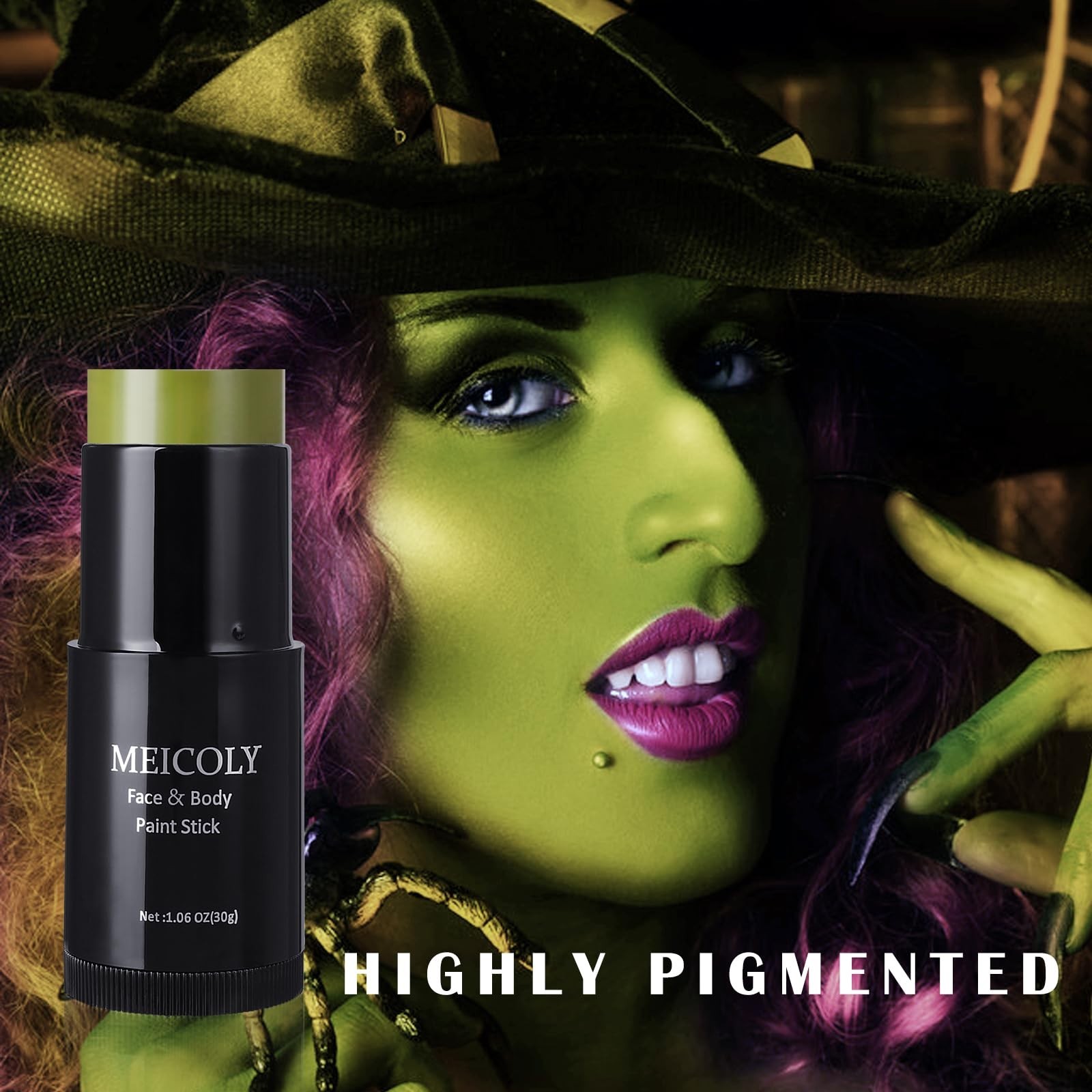 MEICOLY Light Green Face Body Paint Stick(1.06 Oz),St Patricks Day Accessorie…