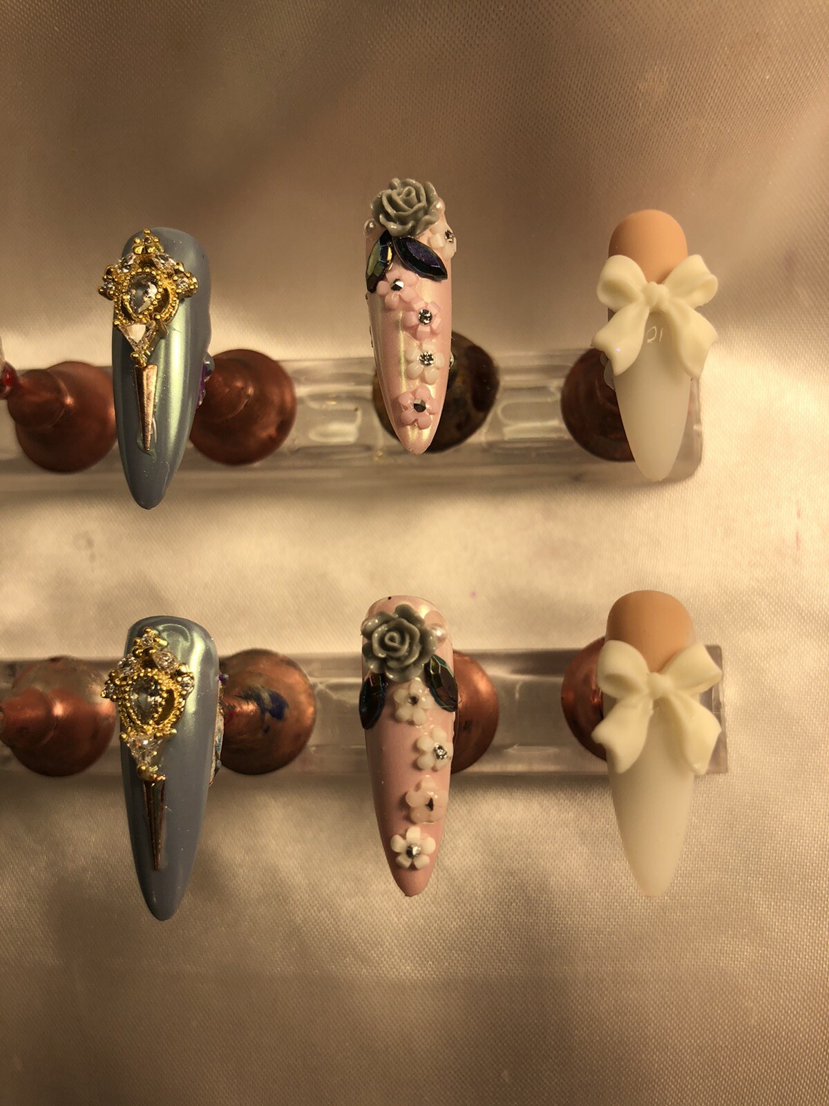 Z NAILZ! Gorgeous Set Of Handcrafted Custom Victorian Stiletto Press On Nails