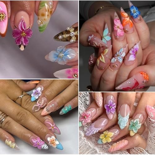 Summer Flower Nail Charms 3D Hibiscus Flowers for Hibiscus Flowers Style 3
