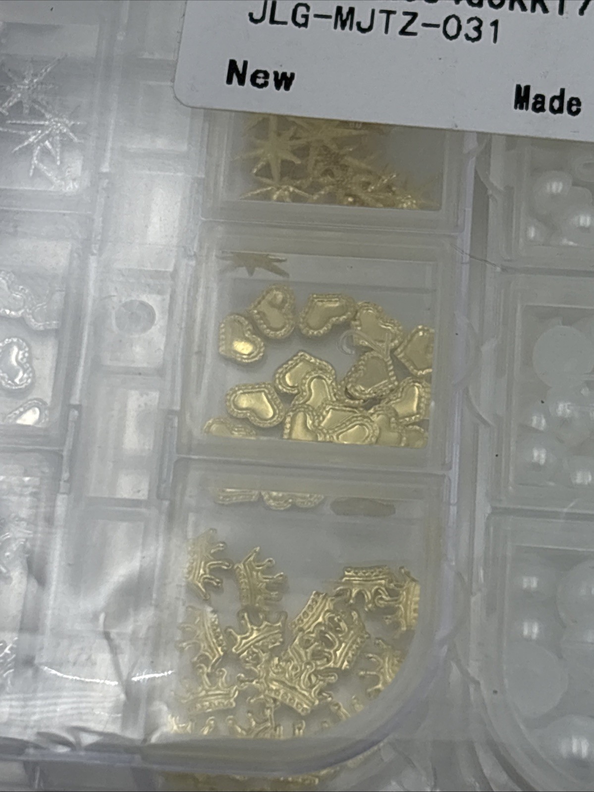 3 Sets See Pics Gold Nail Charms 160Pcs 3D Butterfly, Cherry Heart, Cross, Bow