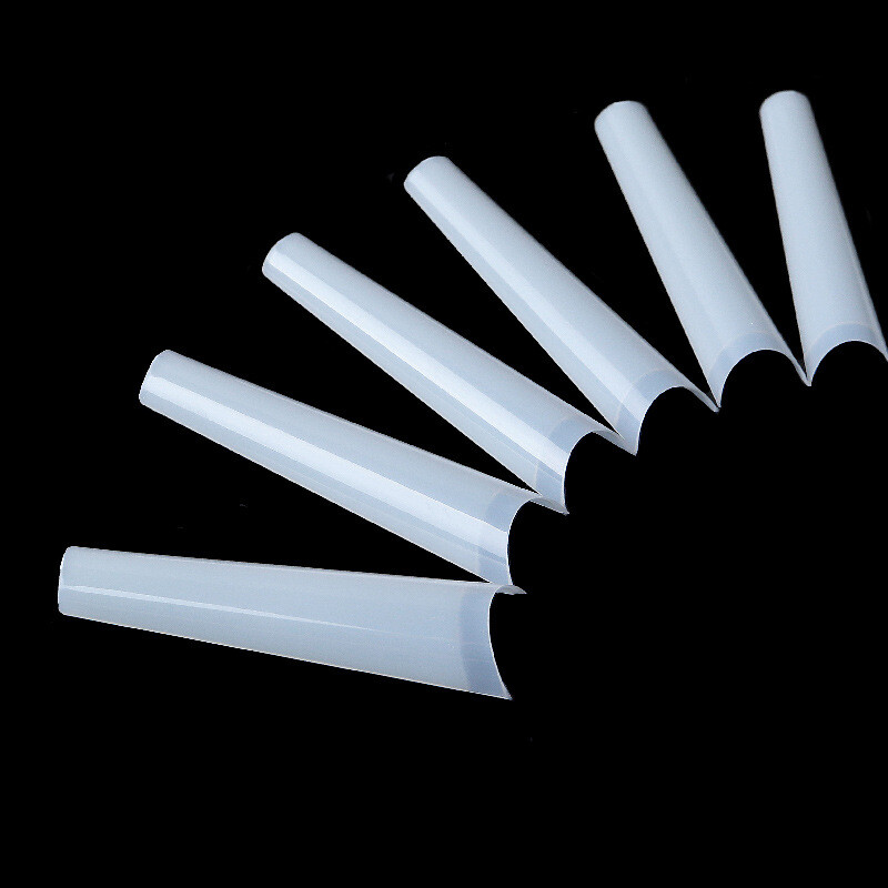 500 Pcs Extra Long C Curve Coffin False Nail Tips Acrylic French Nail Art Tips