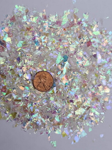 Opal ice glitter Irridesescent shreds flakes small size nail art-craft US Seller