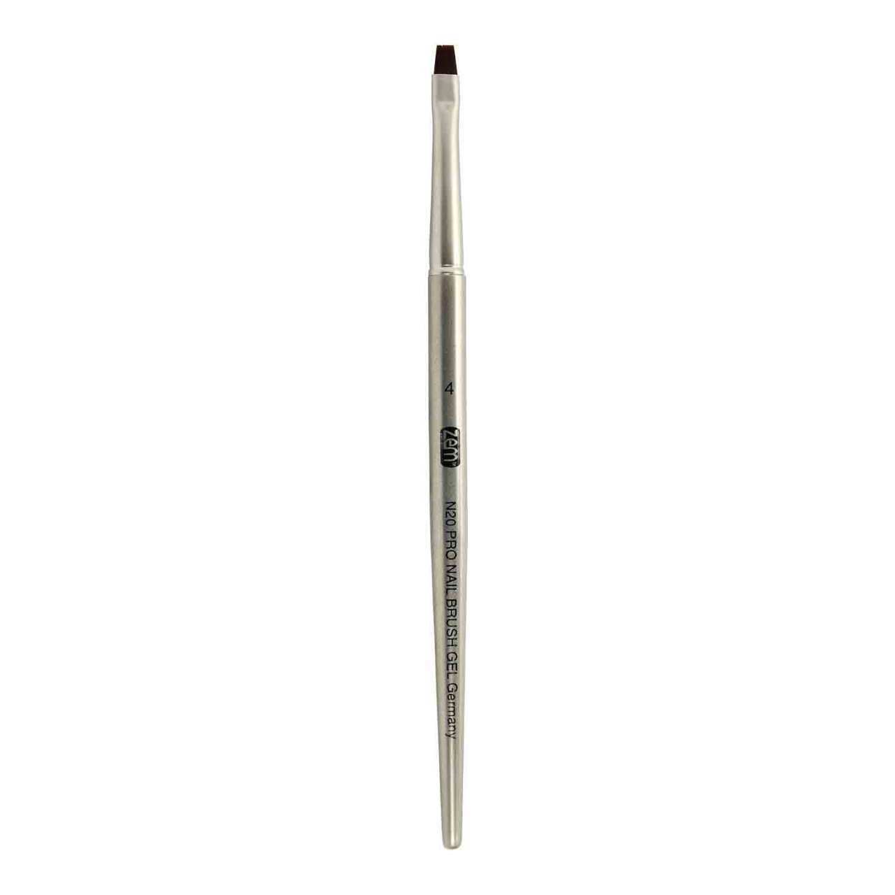 N20 PRO Gun Metal Flat #4 Gel Nail Brush