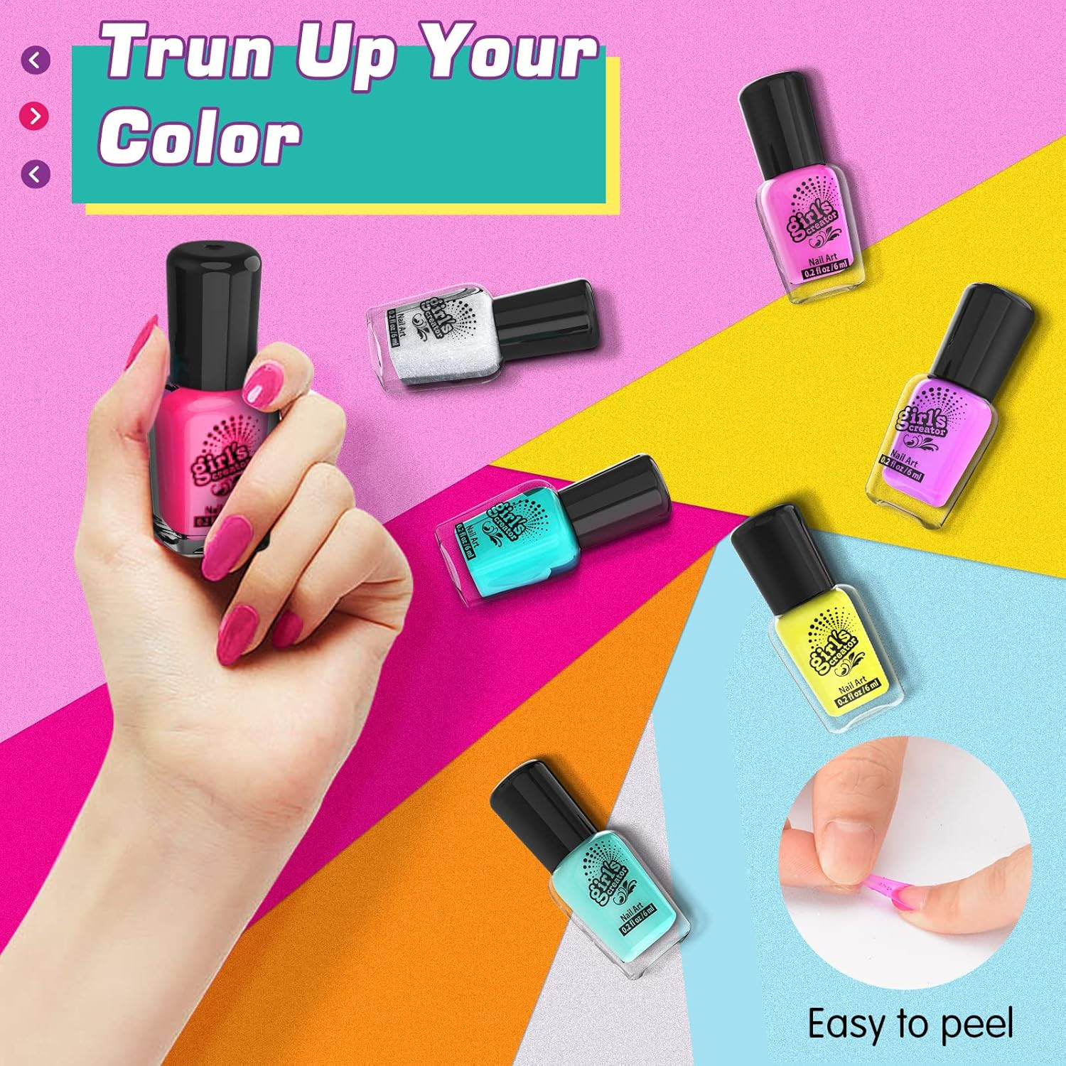 Set de esmalte de unas para ninas 7 a 12 anos con secador y organizador
