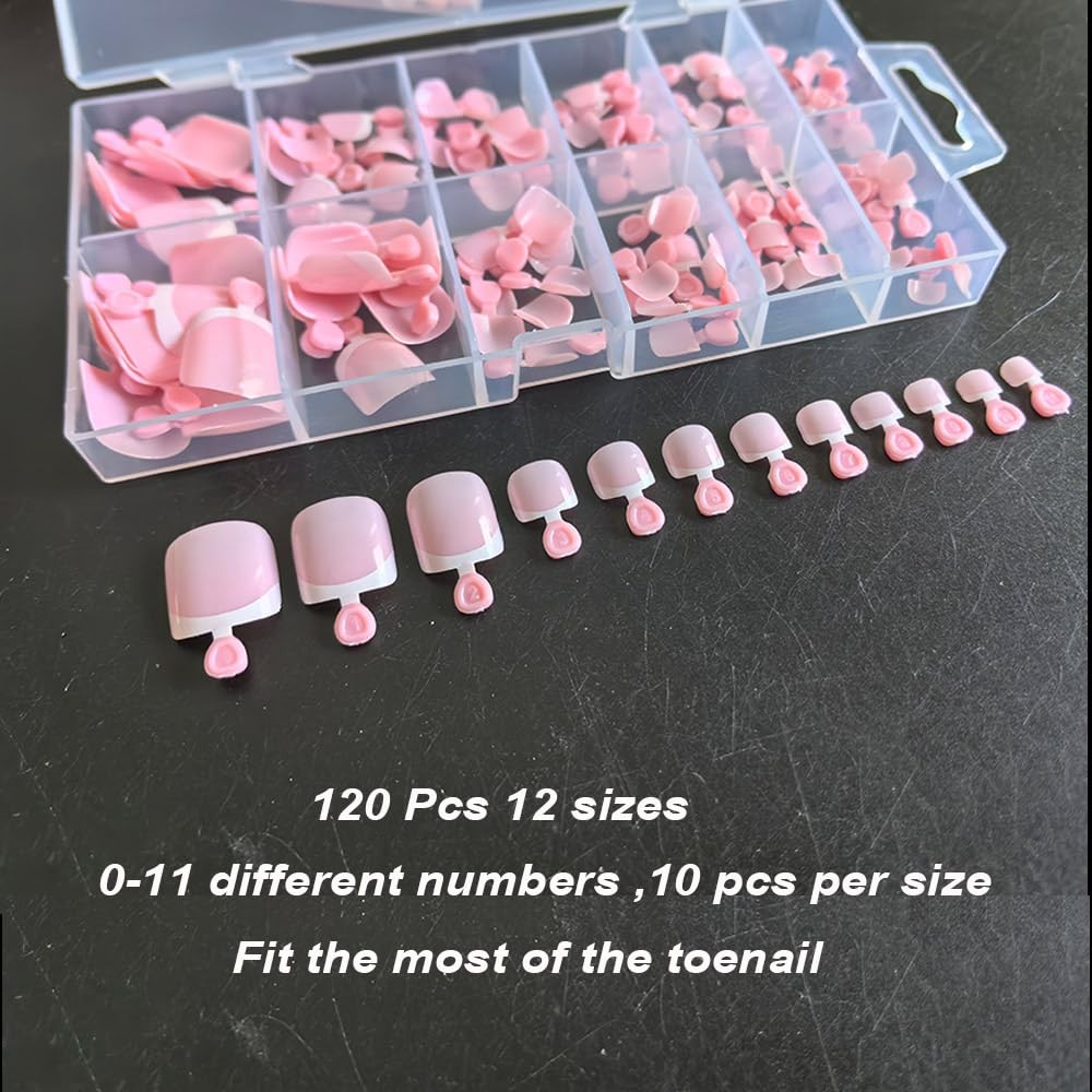 Toe Nail Tips,French Press On Toenails For Women,120Pcs Press On Nails,Square…
